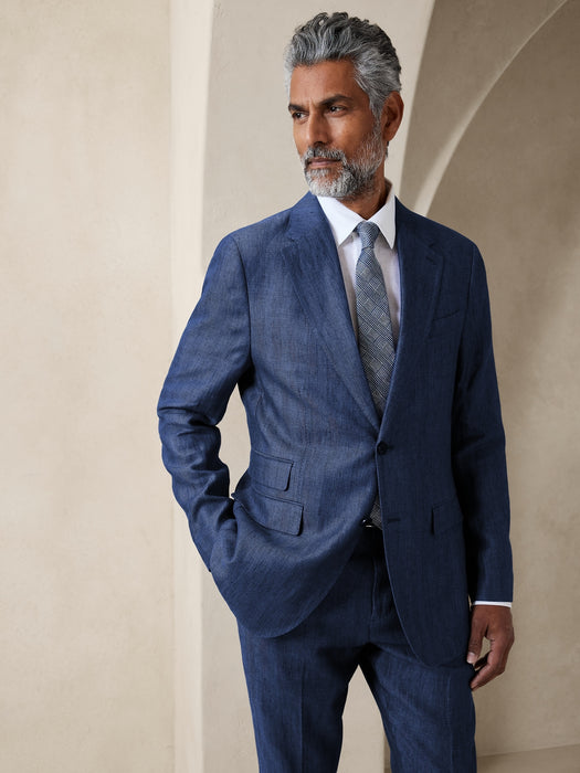 Hugh Herringbone Linen Suit Jacket