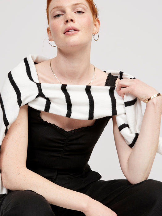 Rib-Knit Lettuce-Edge Cami Top for Women