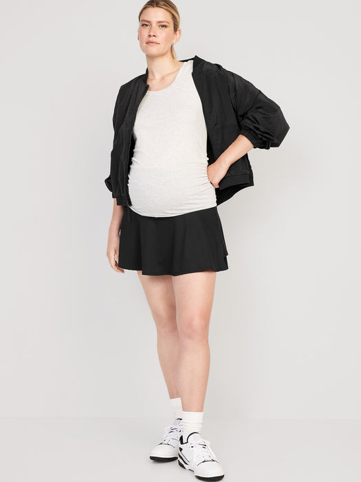 Maternity Rollover-Waist PowerSoft Skort