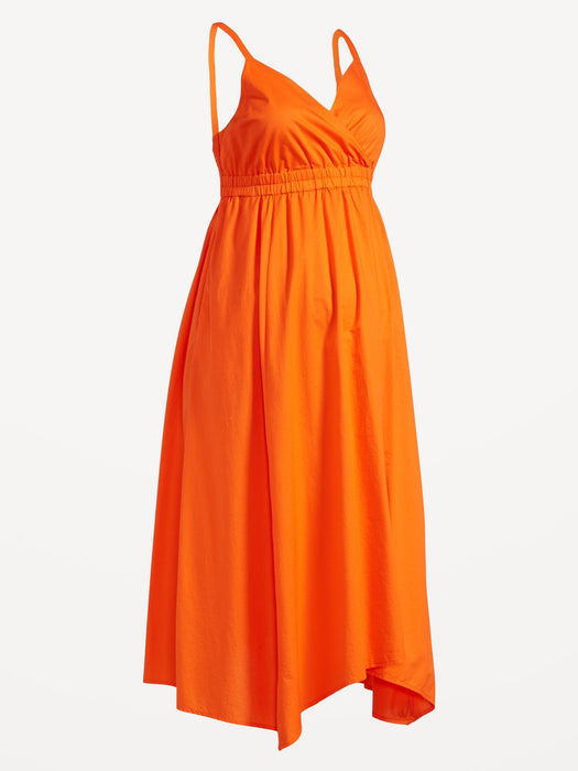 Maternity Waist-Defined Sleeveless Maxi Dress
