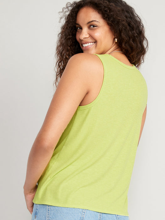 Luxe Rib-Knit Swing Tank Top for Women