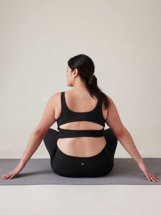 Rib Cut Out Longline Bra D&#45DD