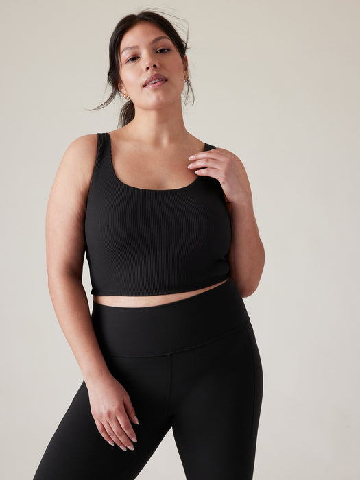 Rib Cut Out Longline Bra D&#45DD