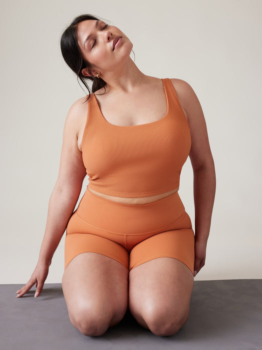 Rib Cut Out Longline Bra D&#45DD