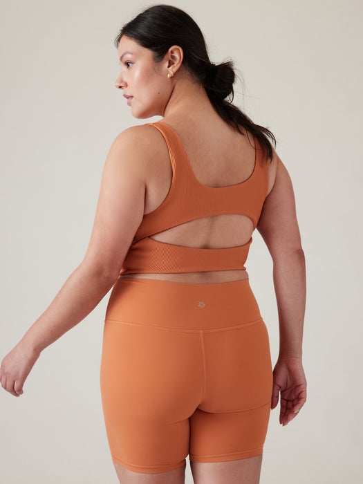 Rib Cut Out Longline Bra D&#45DD