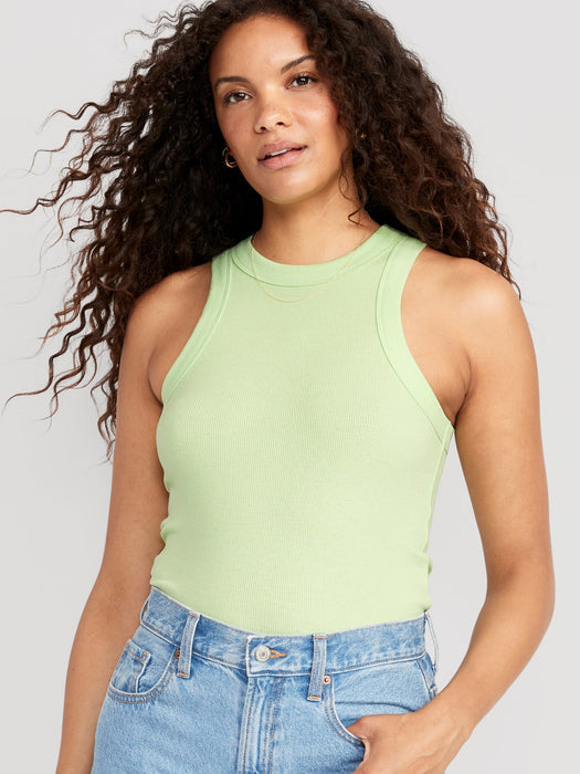 Rib-Knit Cropped Tank Top for Women