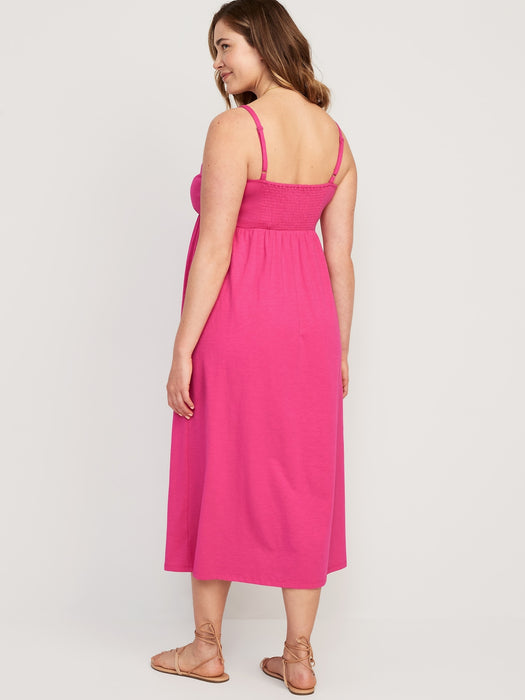 Maternity Fit & Flare Sleeveless Slub-Knit Midi Dress