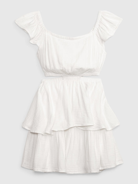 PROJECT GAP Side Cutout Ruffle Hem Mini Dress