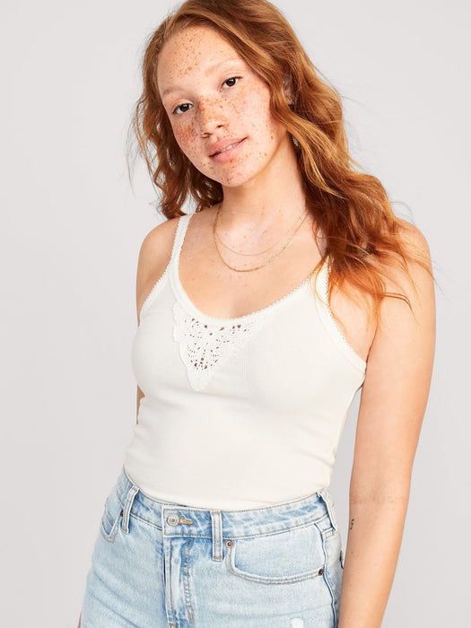 Lace-Trim Tank Top