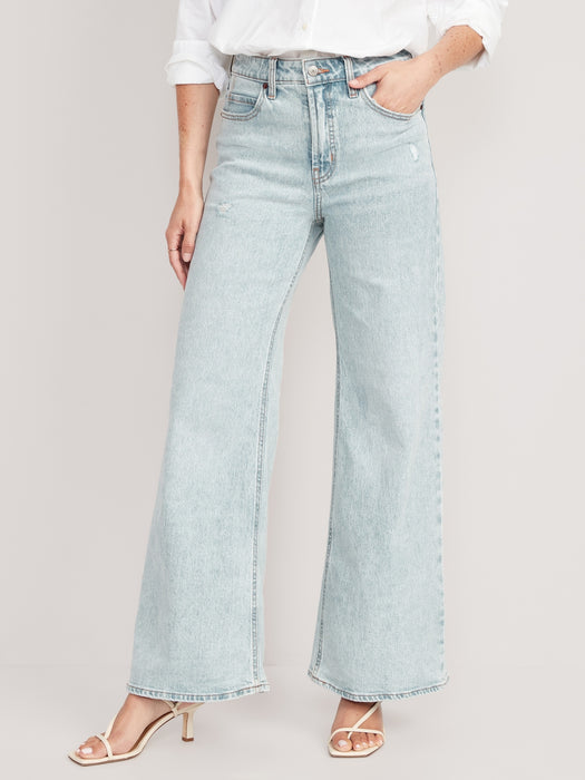 Extra High-Waisted A-Line Wide-Leg Jeans for Women