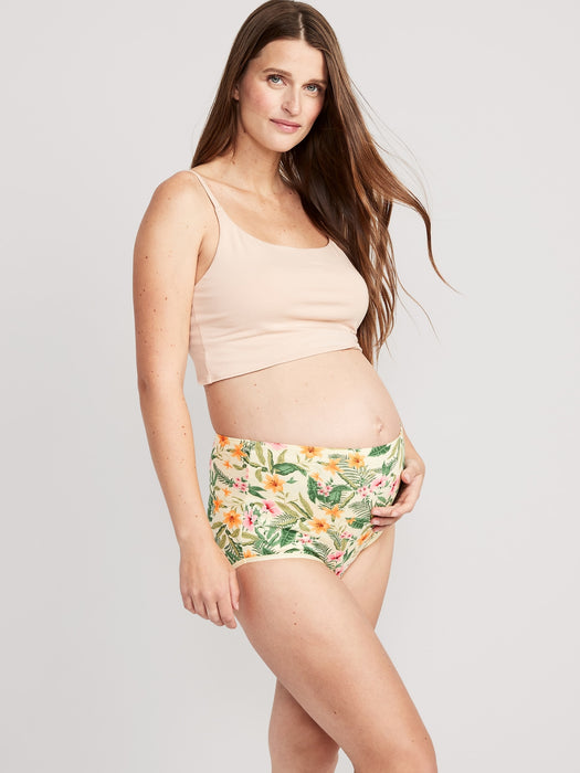 Maternity 2-Pack Printed Rollover-Waist Jersey Hipster Underwear