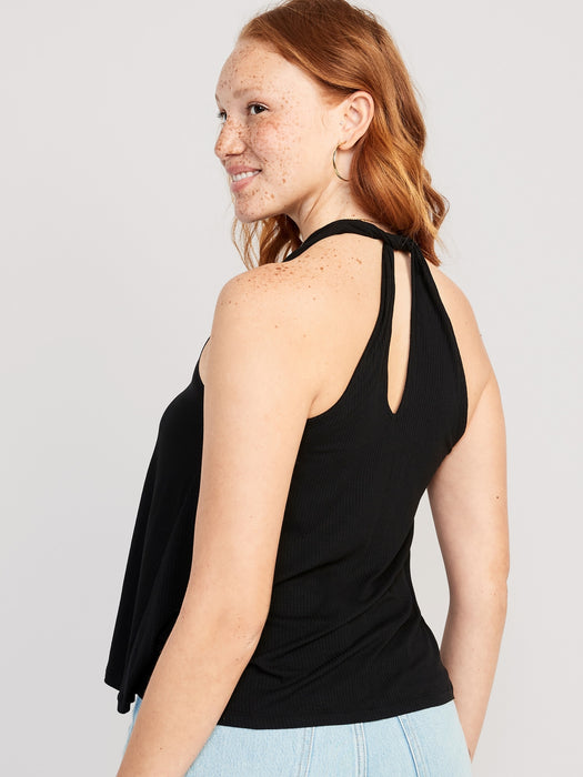 Luxe High-Neck Twist-Back Tank Top for Women