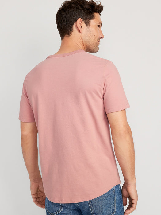 Soft-Washed Curved-Hem T-Shirt for Men