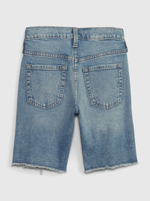 Kids High Rise '90s Loose Bermuda Shorts with Washwell