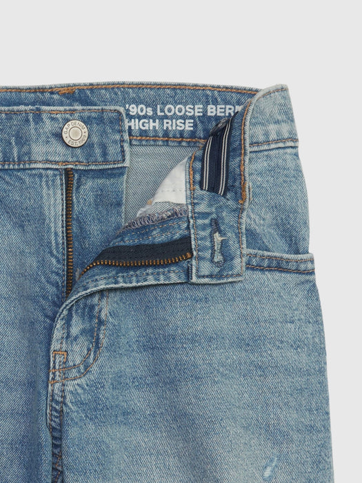 Kids High Rise '90s Loose Bermuda Shorts with Washwell