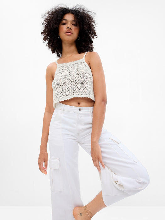 PROJECT GAP 100% Organic Cotton Crochet Top