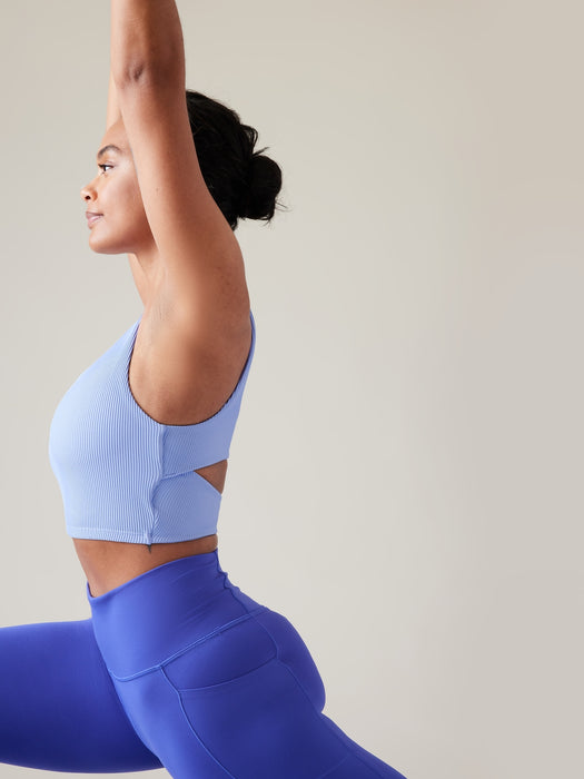 Rib Cut Out Longline Bra D&#45DD