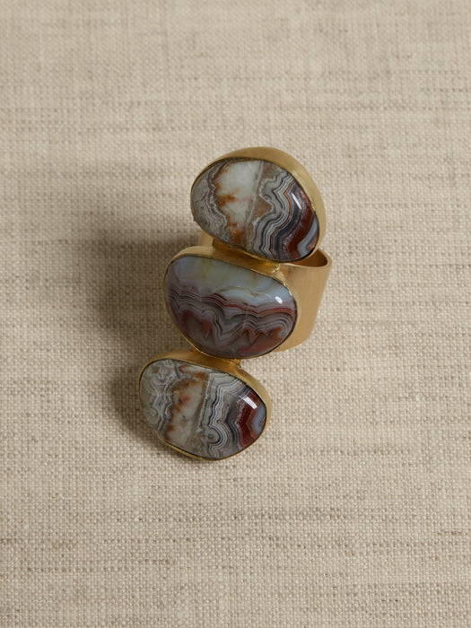 Crazy Lace Triple Agate Ring | Aureus + Argent