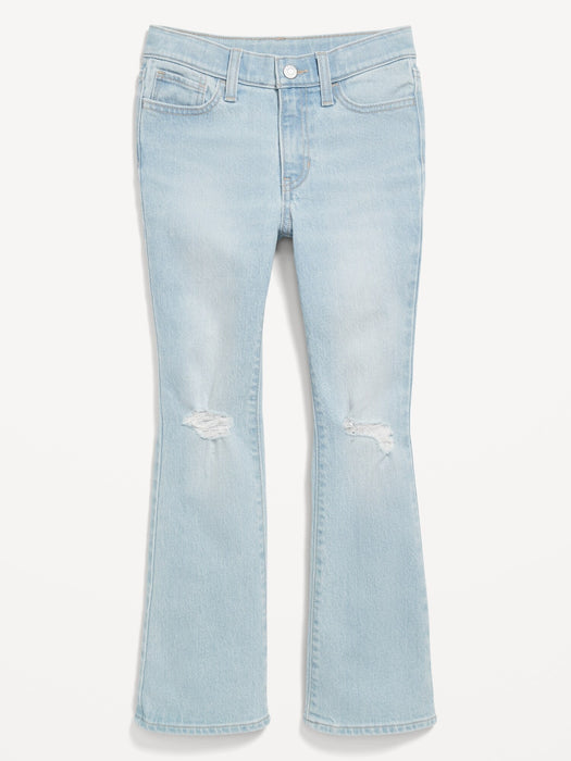 High-Waisted Built-In Tough Ripped Schlagjeans für Mädchen