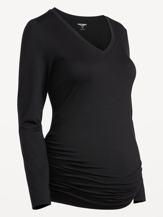 Maternity EveryWear Fitted V-Neck Long-Sleeve T-Shirt