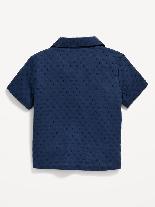 Short-Sleeve Clip-Dot Pocket Shirt for Toddler Boys