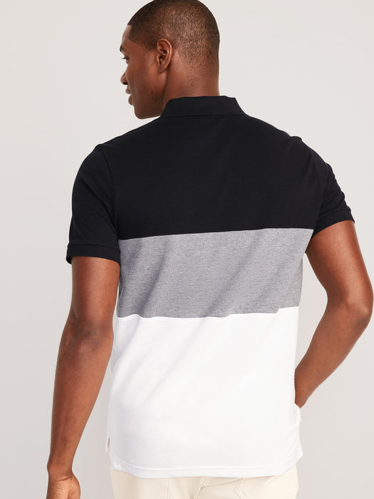 Color-Block Classic Fit Pique Polo for Men