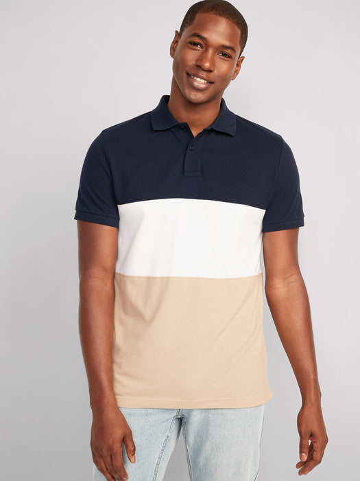 Color-Block Classic Fit Pique Polo for Men