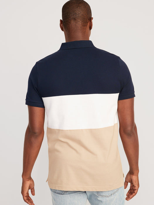 Color-Block Classic Fit Pique Polo for Men