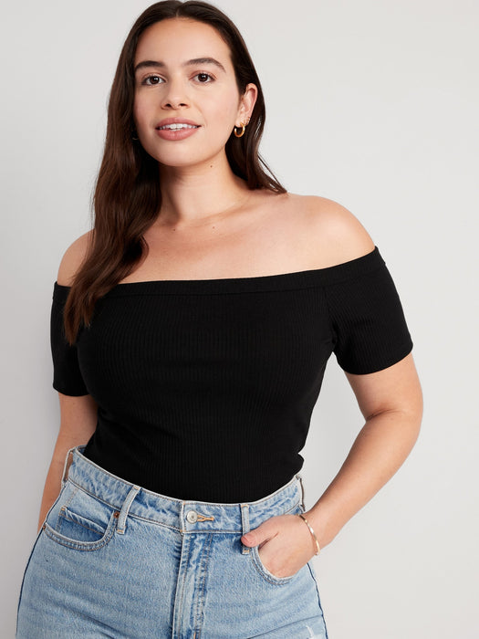 Fitted Off-The-Shoulder T-Shirt for Women