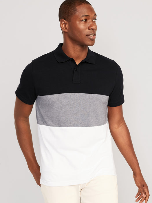 Color-Block Classic Fit Pique Polo for Men