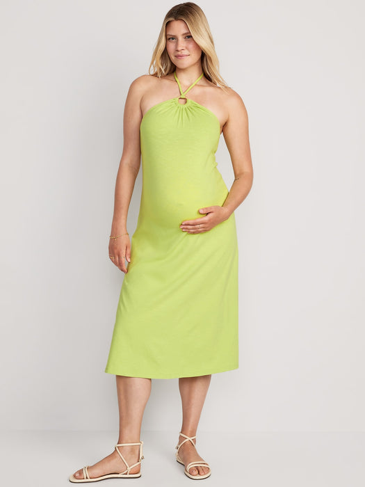 Maternity O-Ring Halter Midi Dress