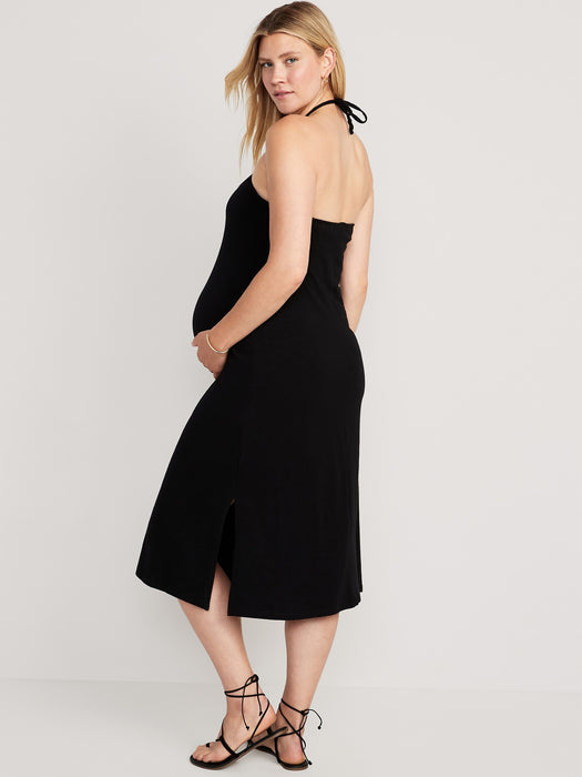 Maternity O-Ring Halter Midi Dress