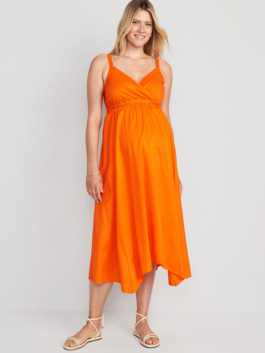 Maternity Waist-Defined Sleeveless Maxi Dress
