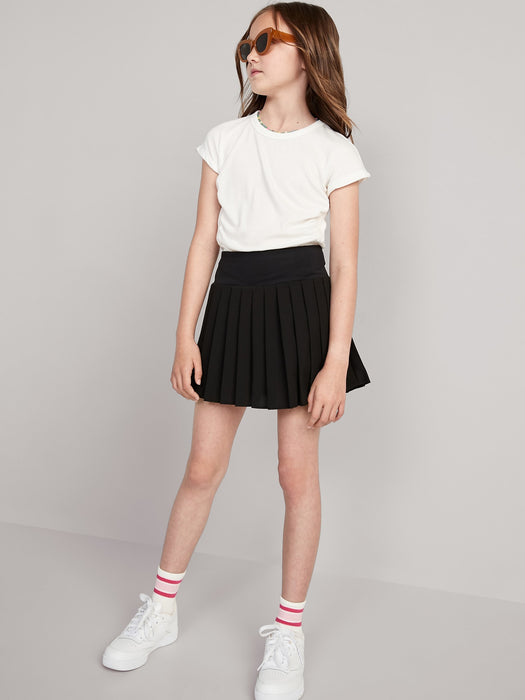 High-Waisted Pleated Performance Skort for Girls