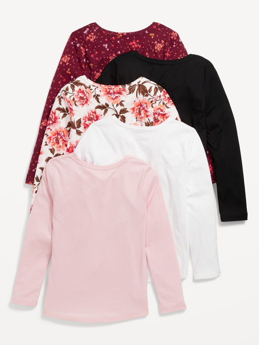 Softest Long-Sleeve T-Shirt Variety 5-Pack for Girls