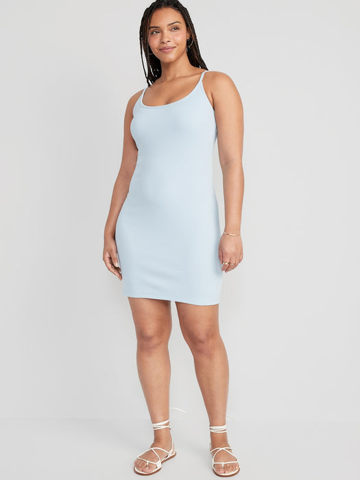 Fitted Rib-Knit Mini Dress