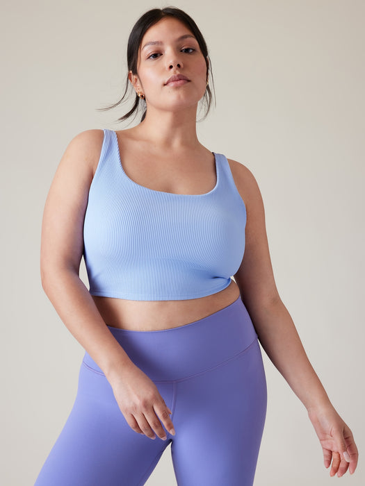 Rib Cut Out Longline Bra D&#45DD