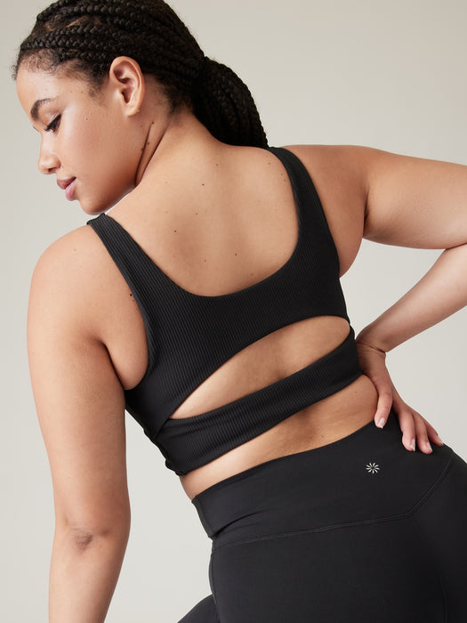 Rib Cut Out Longline Bra A&#45C