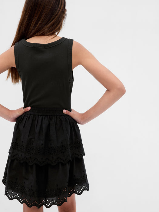 Kids Eyelet Tiered Dress