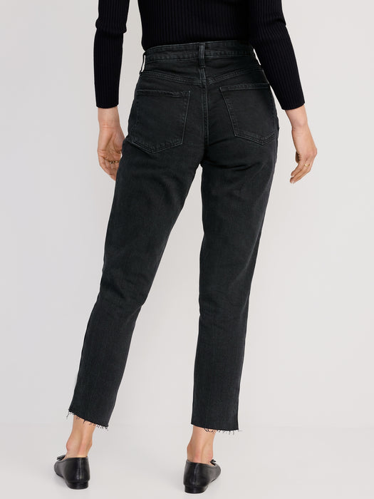 Curvy High-Waisted Button-Fly OG Straight Cut-Off Jeans for Women