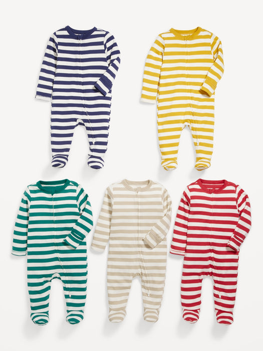 Sleep & Play 2-Way-Zip Footed One-Piece 5-Pack for Baby