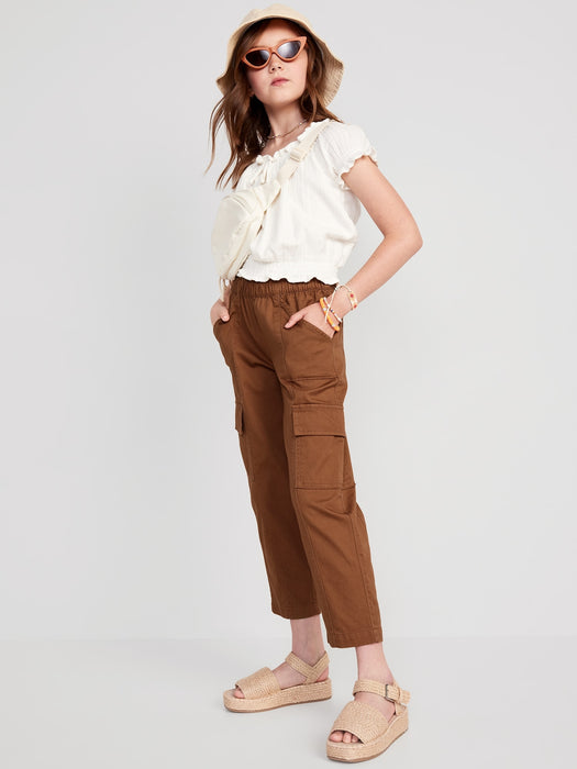 Loose Twill Cargo Pants for Girls
