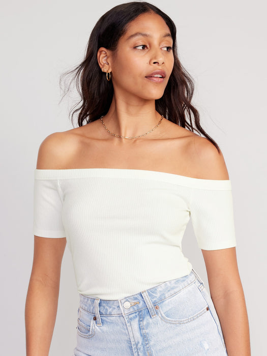 Fitted Off-The-Shoulder T-Shirt for Women