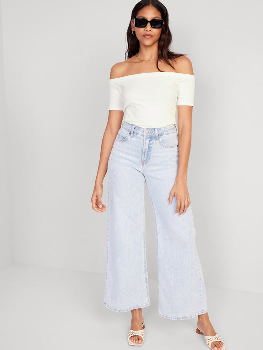 Fitted Off-The-Shoulder T-Shirt for Women