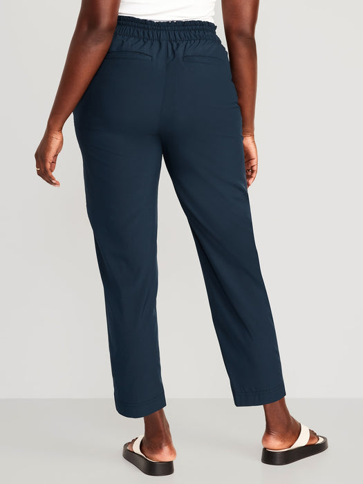 High-Waisted StretchTech Cropped Tapered Pants for Women