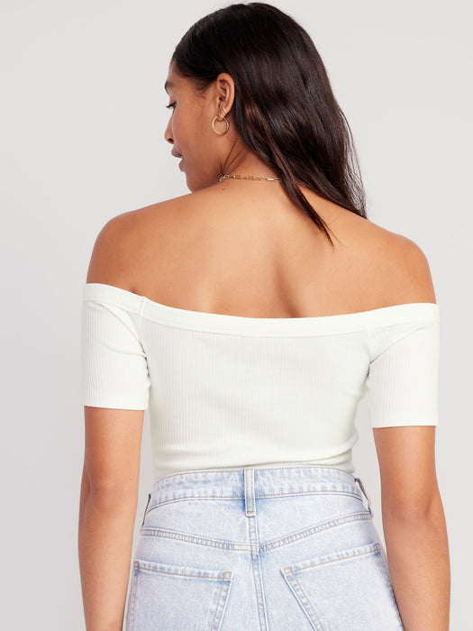 Fitted Off-The-Shoulder T-Shirt for Women