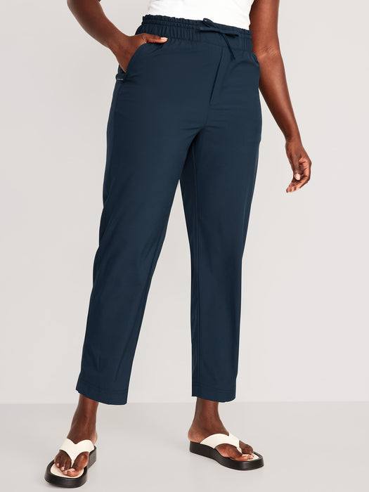 High-Waisted StretchTech Cropped Tapered Pants for Women