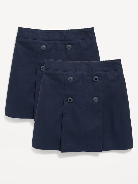 School Uniform Pleated Skort 2-Pack for Girls