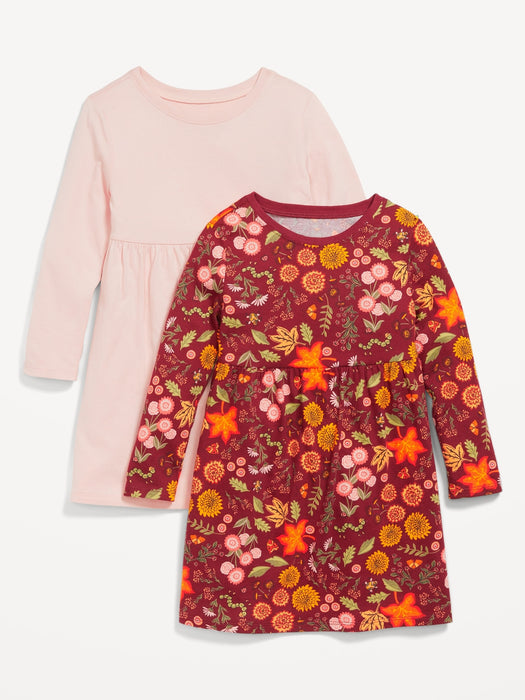 Long-Sleeve Fit & Flare Dress 2-Pack for Toddler Girls