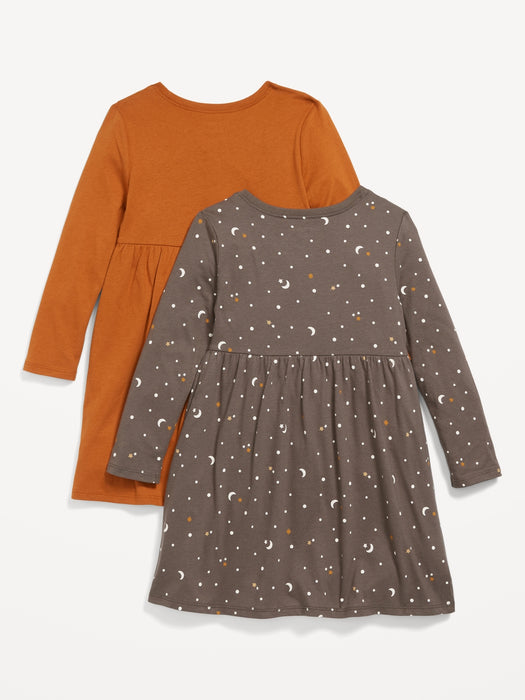 Long-Sleeve Fit & Flare Dress 2-Pack for Toddler Girls